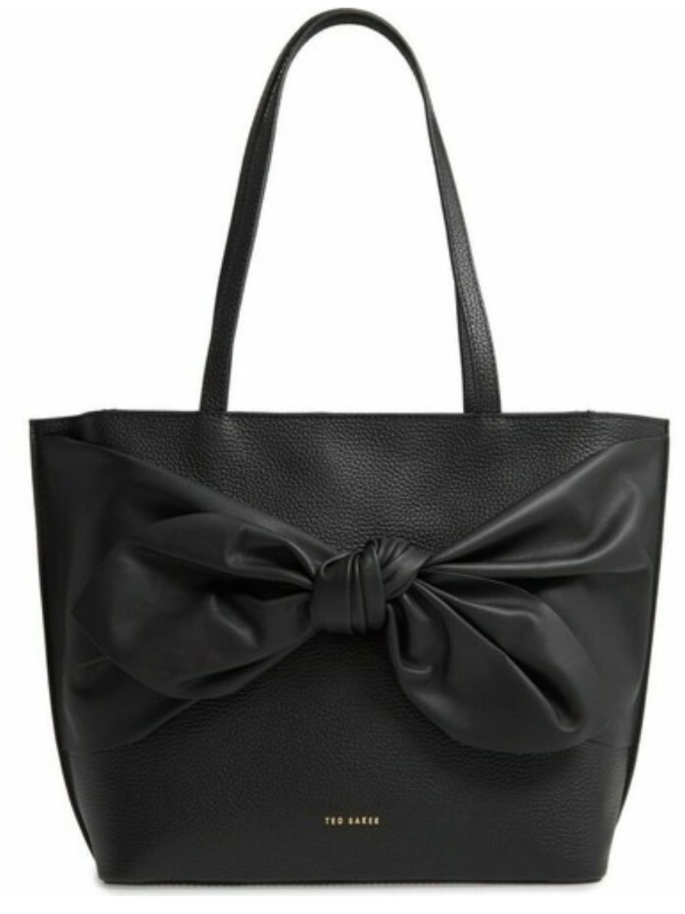 Ted Baker Diiana Soft Black Bow-Front Tote Leather Shopper